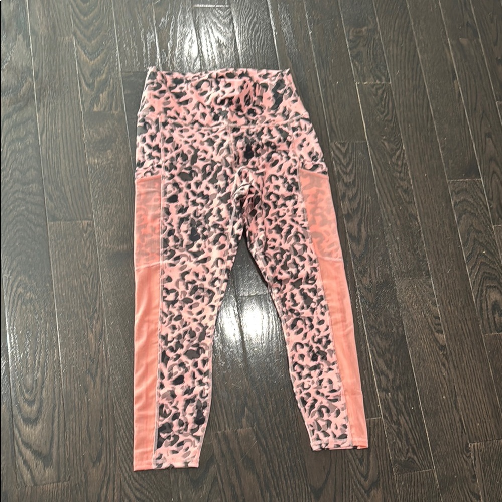Fabletics Pink Leopard Print Leggings